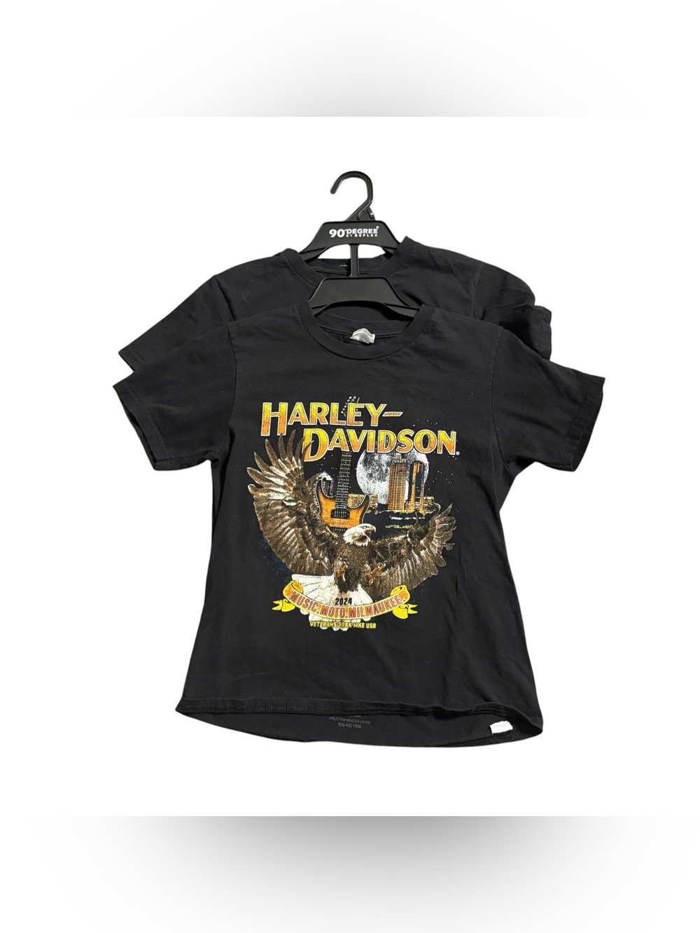 Harley-Davidson Black Kids Tee with Eagle & Guitar Graphic